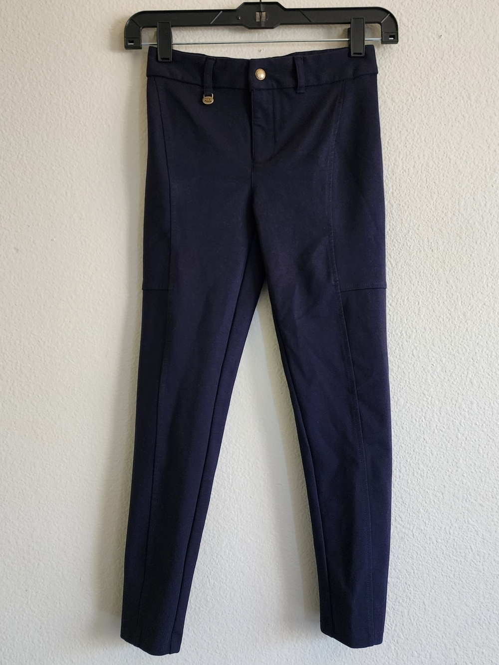 POLO RALPH LAUREN Navy Slim Leg Pants Gold Hardware Size M (8-10) Girls